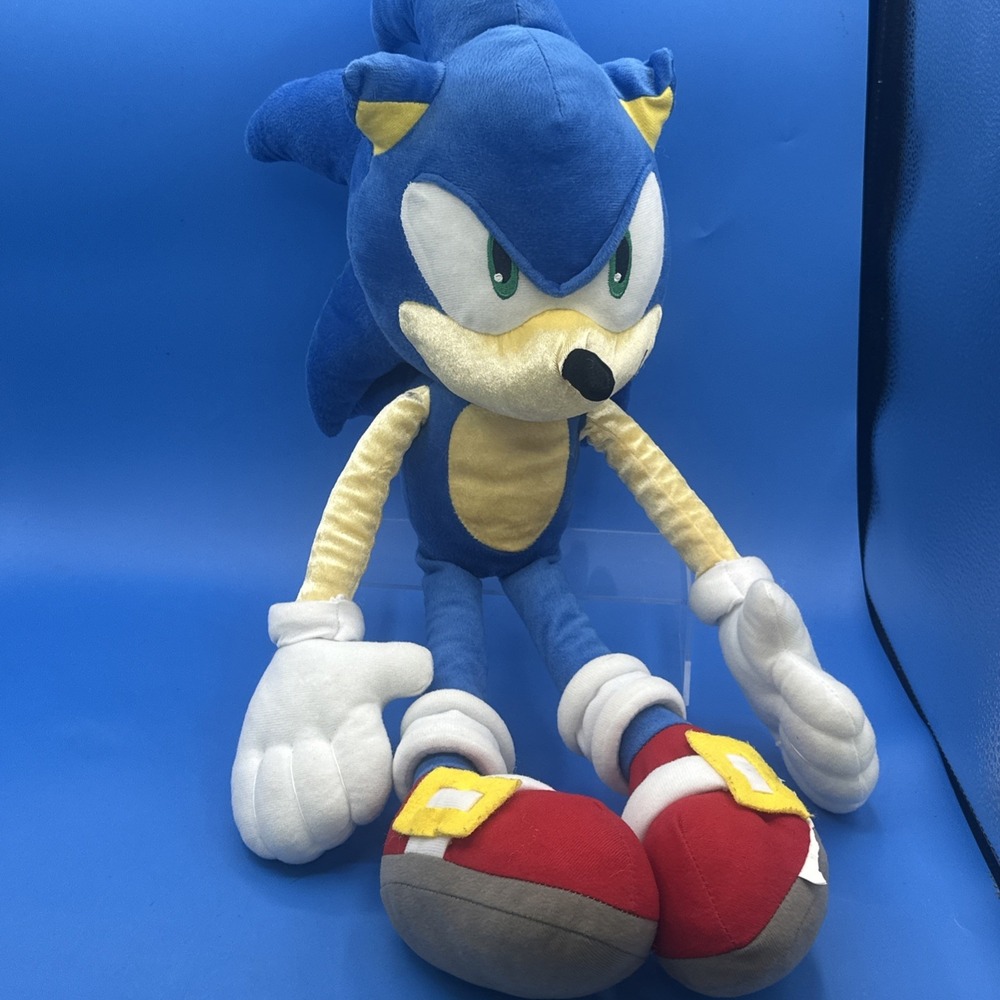 Large 24" Sonic The Hedgehog Plush Stuffed Animal Sega Video Game Character